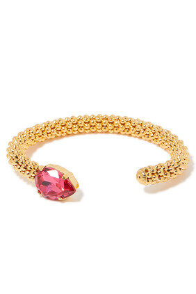 Classic Rope Bracelet, 18k Yellow Gold-Plated Metal & Crystal